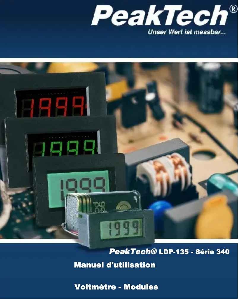 Page 1 de la notice Manuel utilisateur PeakTech LDP-335