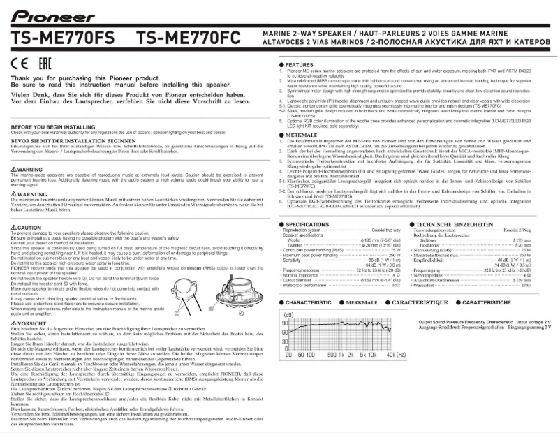 Page n°1 - Mode d'emploi Pioneer TS-ME770FS