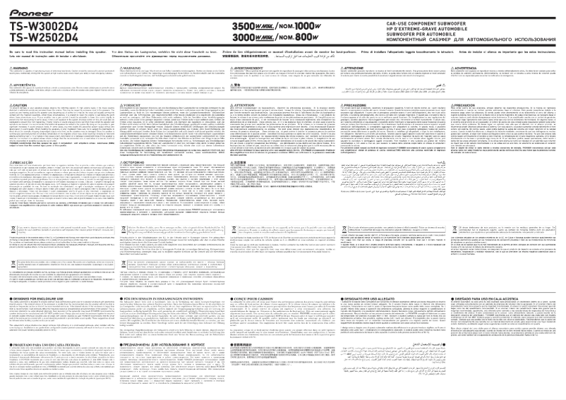 Página 1 del manual Manual de usuario Pioneer TS-W3002D4