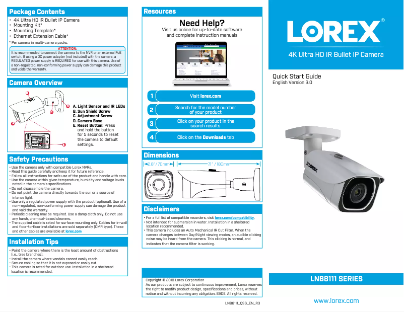 Página 1 del manual Manual de usuario Lorex LNB8111B