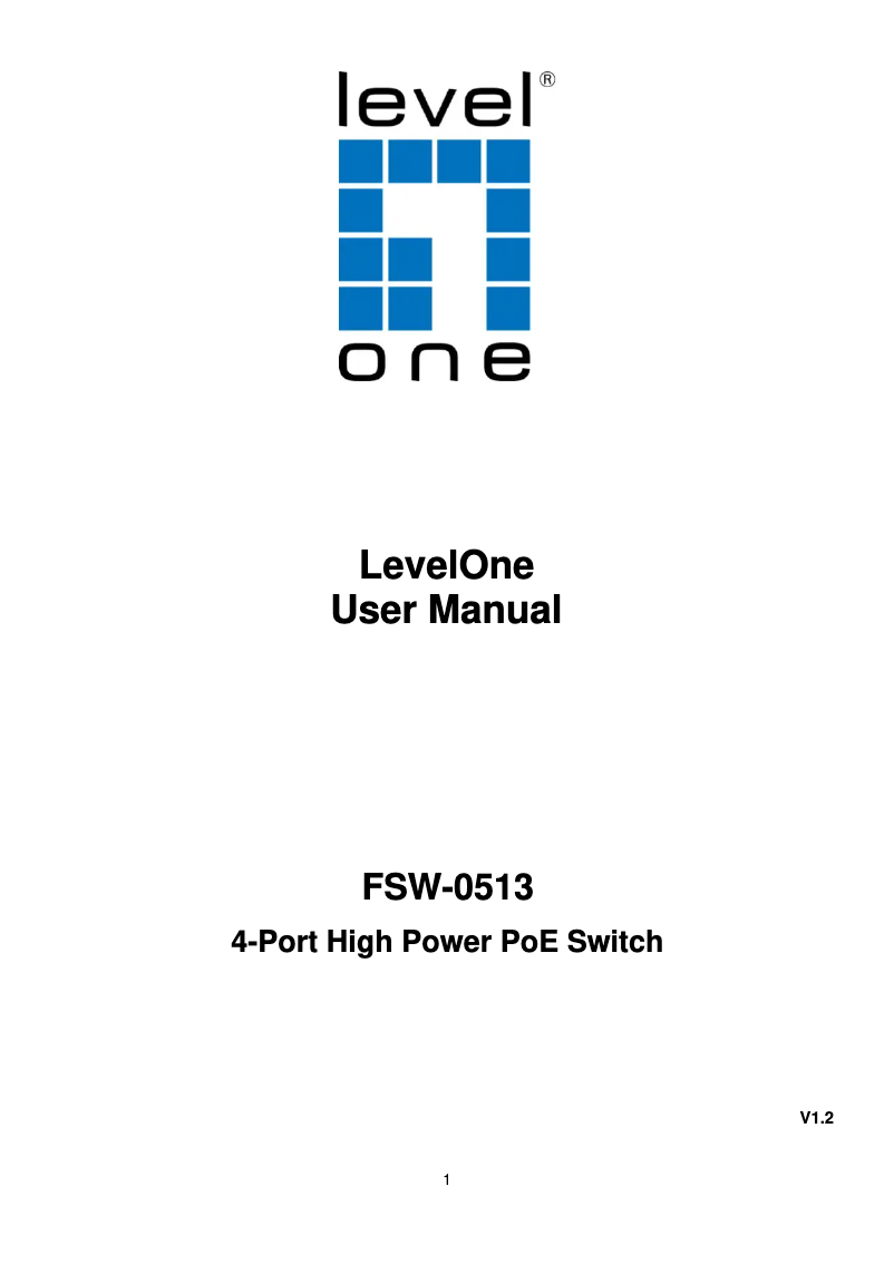 Page n°1 - Fiche technique LevelOne FSW-0513