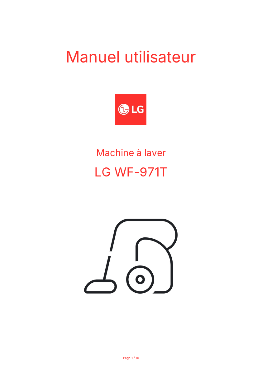 Page n°1 - Manuel utilisateur LG WF-971T