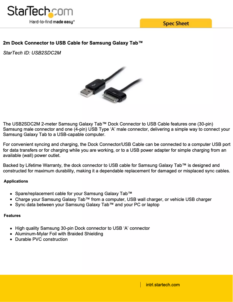 Page n°1 - Manuel utilisateur StarTech.com USB2SDC2M