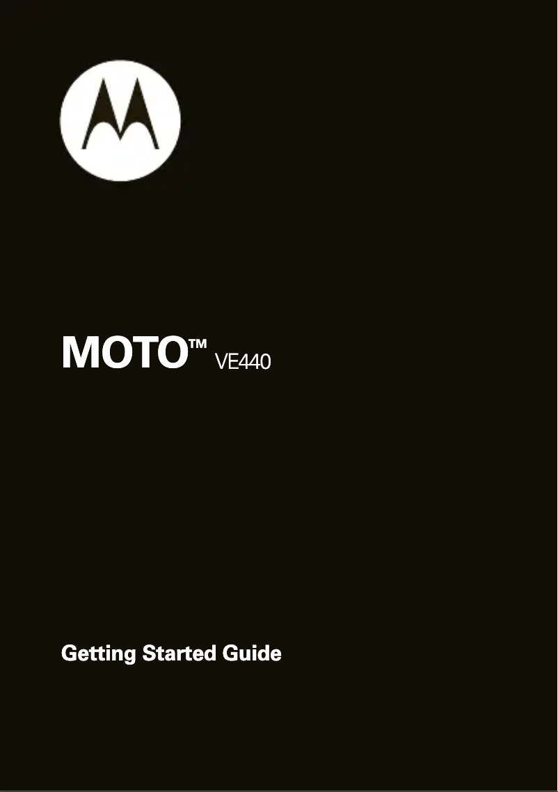 Page n°1 - Manuel utilisateur Motorola MOTO VE440