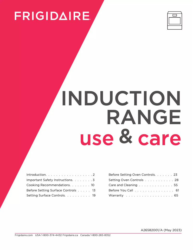 Page n°1 - Manuel utilisateur Frigidaire GCFI3060BF