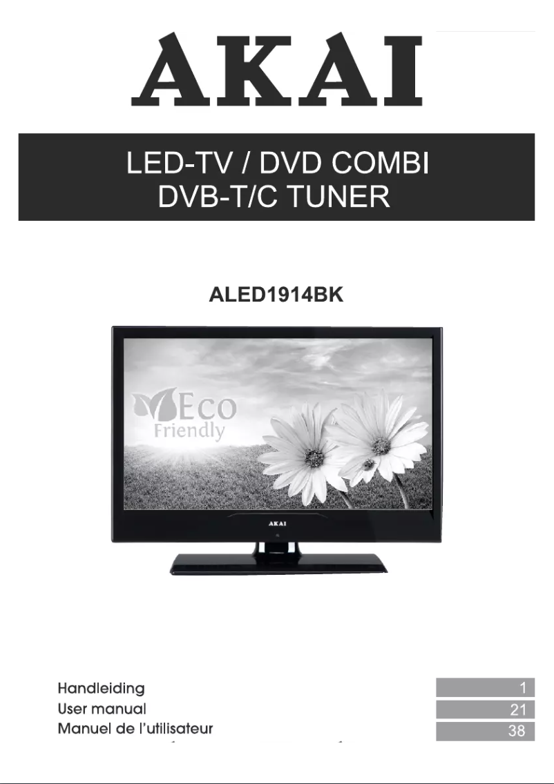 Page 1 de la notice Manuel utilisateur AKAI ALED1914BK