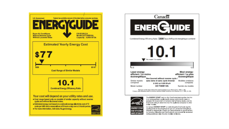 Página 1 del manual Etiqueta energética Friedrich Uni-Fit UCT12B30A