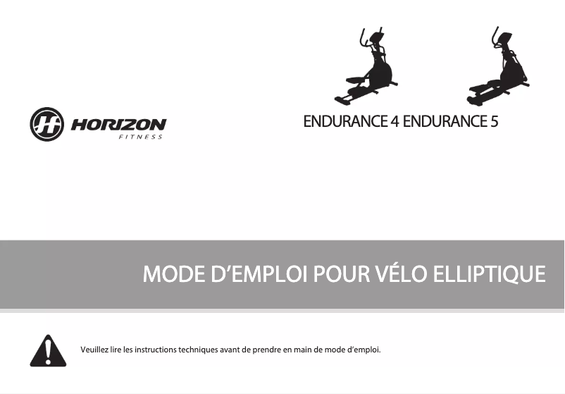 Página 1 del manual Manual de usuario Horizon Fitness Endurance 4