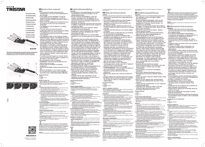 Page 1 de la notice Manuel utilisateur TriStar BQ-2819ER