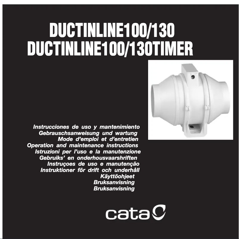 Page n°1 - Manuel utilisateur CATA DUCT IN LINE 100/130