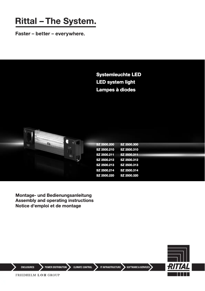 Page n°1 - Manuel utilisateur Rittal SZ 2500.311
