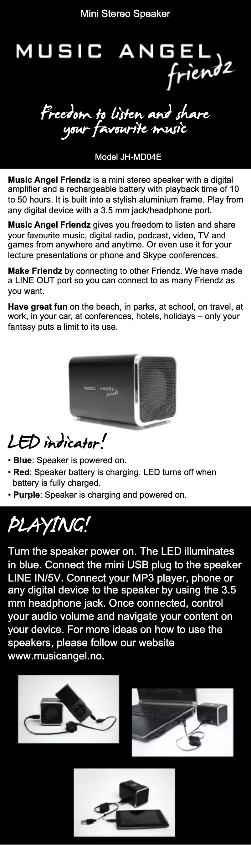 Image de la première page du manuel de l'appareil Friendz FT104605