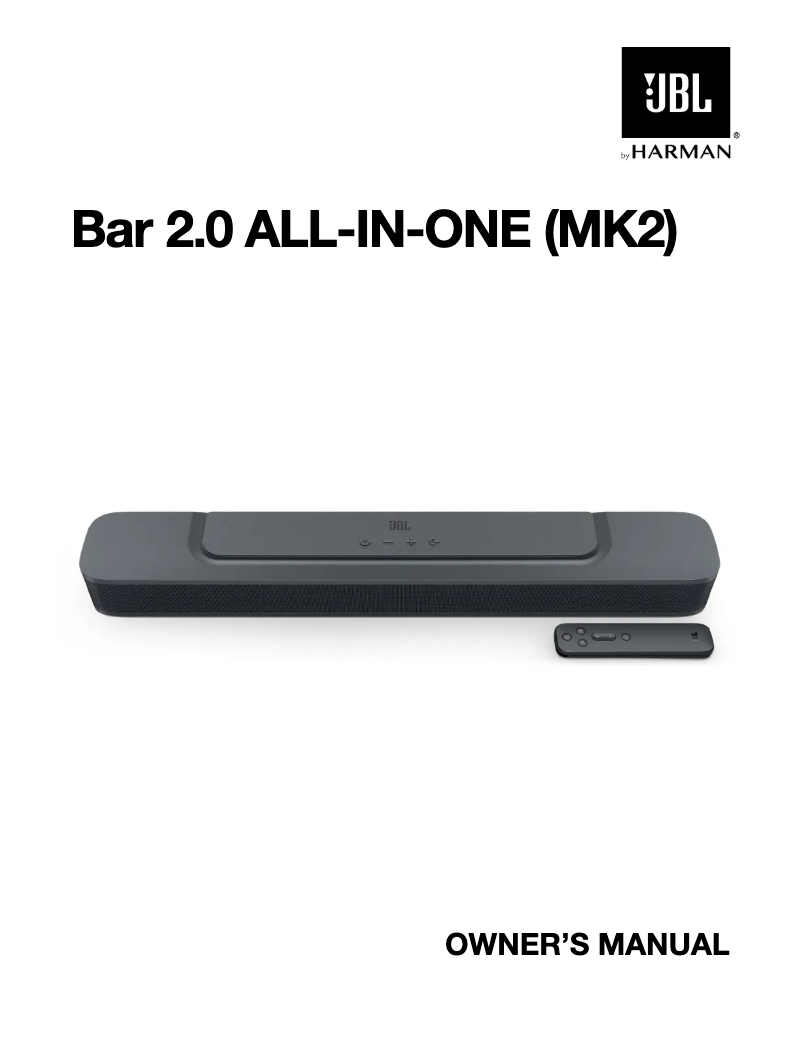 Image de la première page du manuel de l'appareil JBL Bar 2.0 All-in-one MK2
