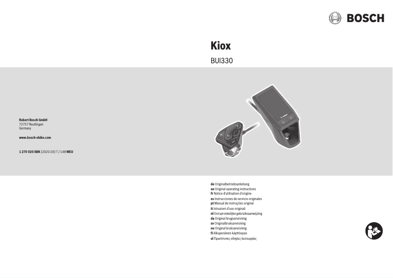 Image de la première page du manuel de l'appareil Kiox BUI330