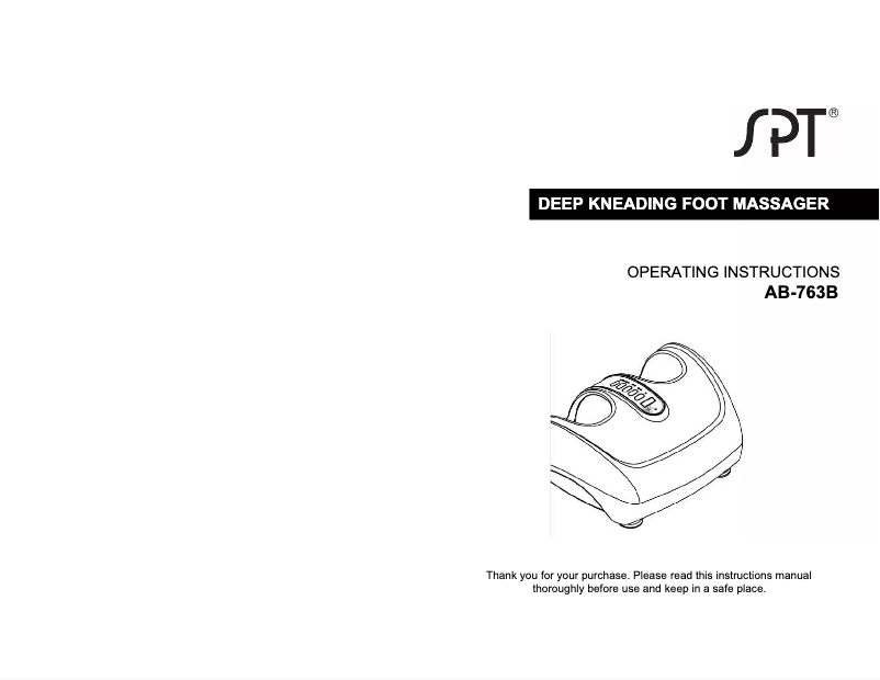 Image de la première page du manuel de l'appareil AB-763B