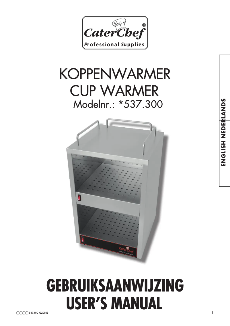 Page 1 de la notice Manuel utilisateur CaterChef 537300