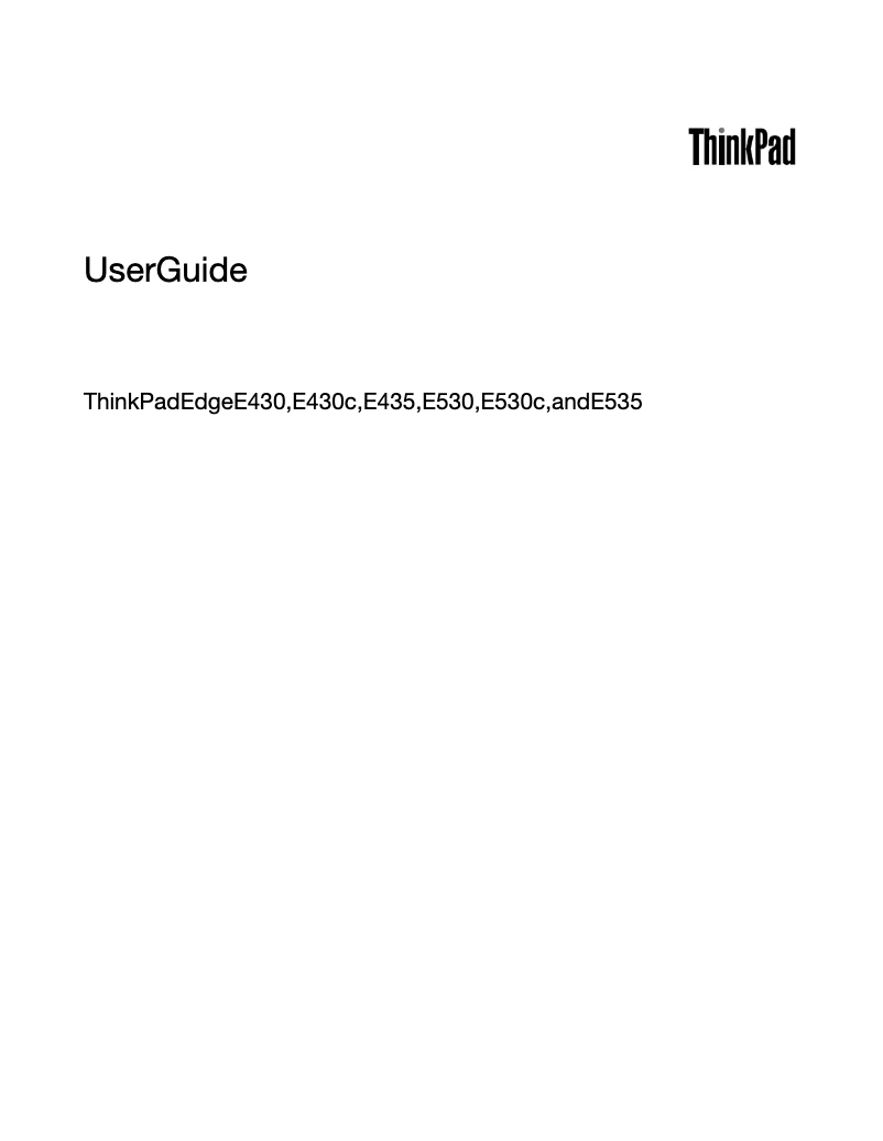 Image de la première page du manuel de l'appareil ThinkPad Edge E435