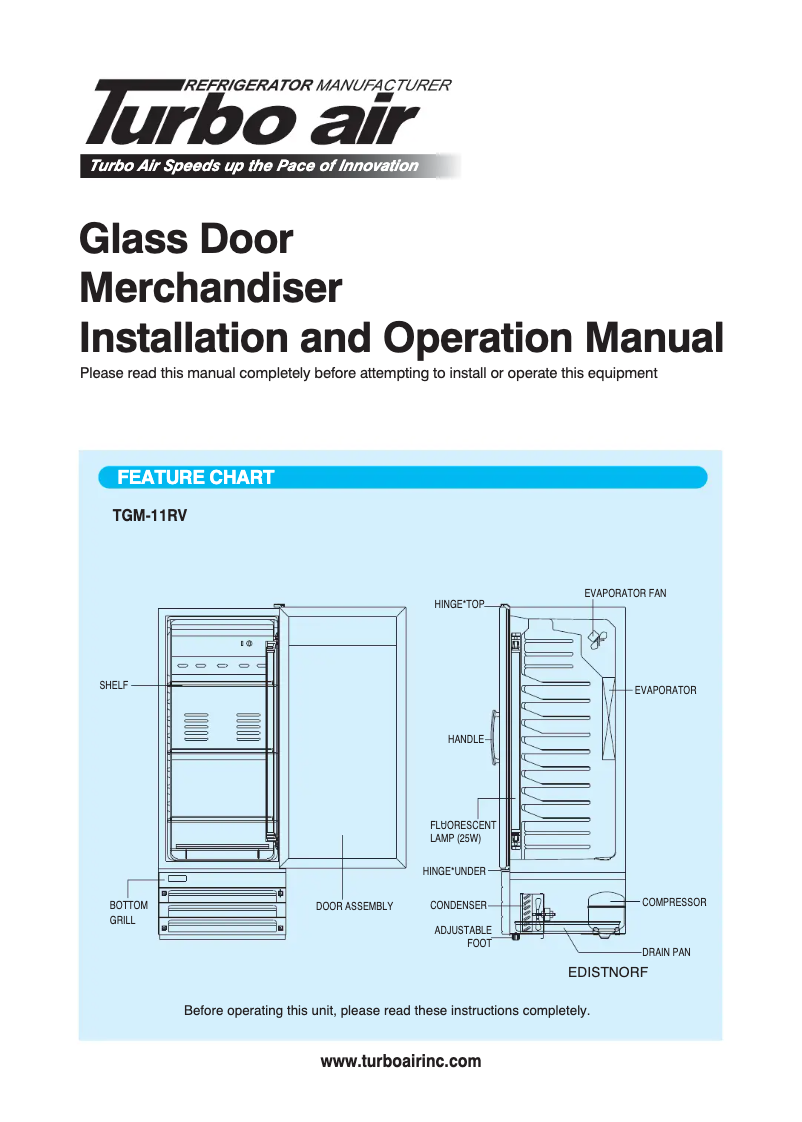 Imagen de la primera página del manual del dispositivo TGM-11RV