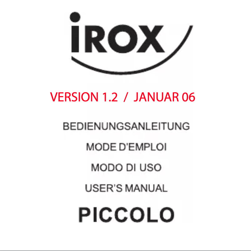 Image de la première page du manuel de l'appareil PICCOLO