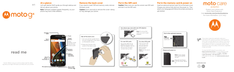 Image de la première page du manuel de l'appareil Moto 4G - 2016