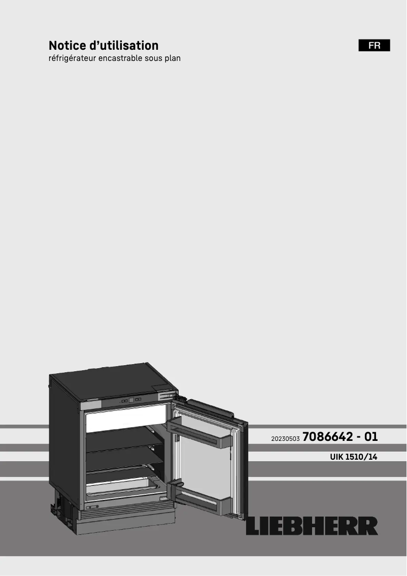 Page n°1 - Manuel utilisateur Liebherr UIK 1510 Comfort