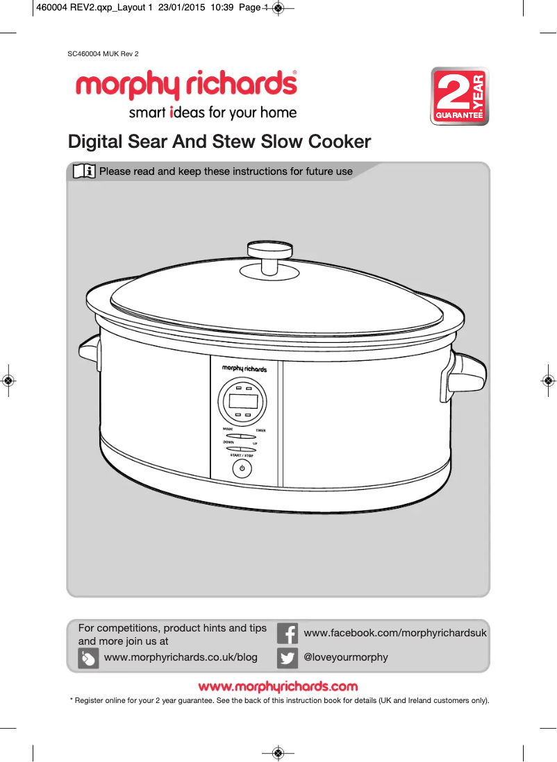 Image de la première page du manuel de l'appareil 461005