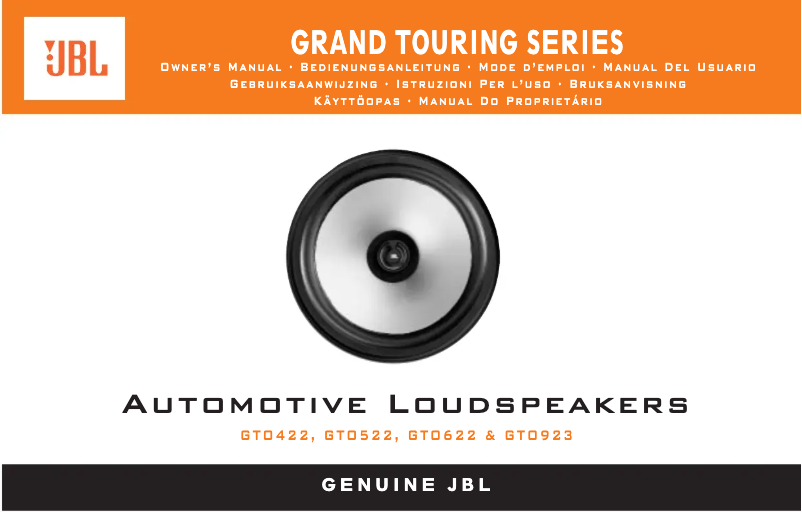 Page 1 de la notice Manuel utilisateur JBL Grand Touring GTO522