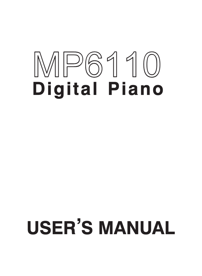 Page 1 of the manual User Manual Clavitech MP6110