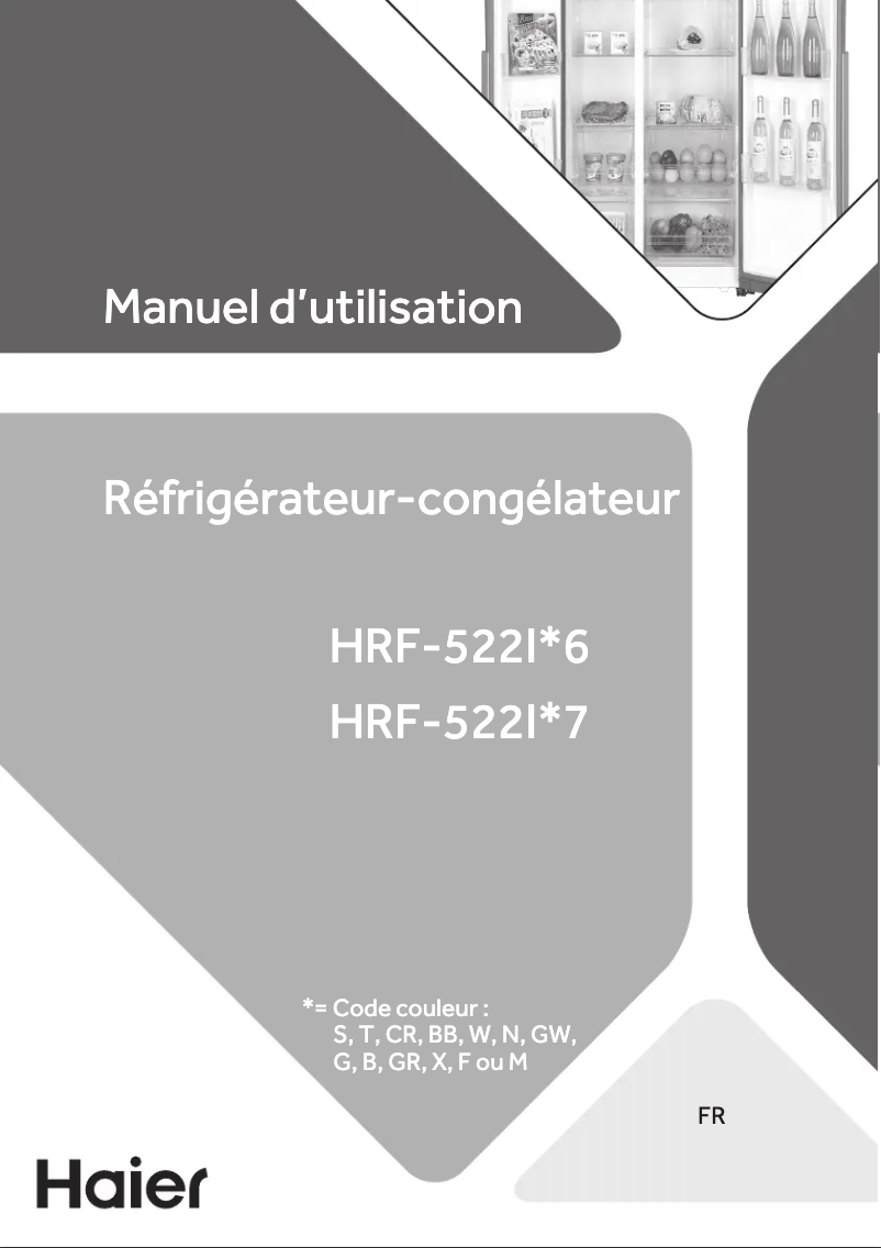 Page 1 de la notice Manuel utilisateur Haier HRF-522IG7