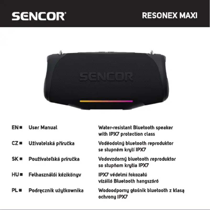 Image de la première page du manuel de l'appareil RESONEX MAXI