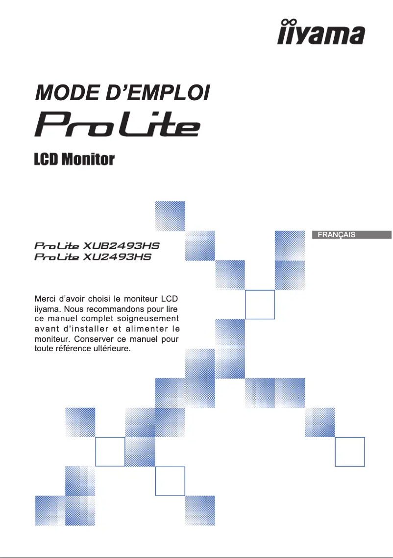 Image de la première page du manuel de l'appareil ProLite XUB2493HS-B1