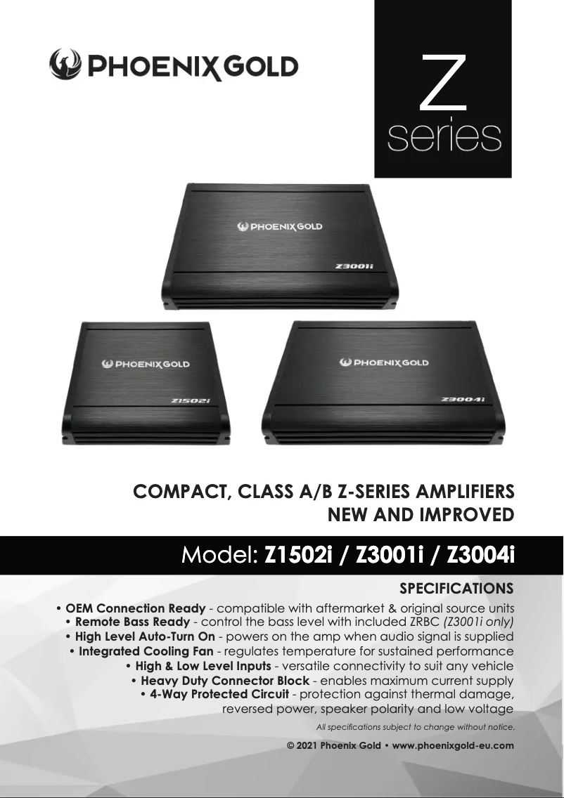Page 1 de la notice Manuel utilisateur Phoenix Gold Z3004i