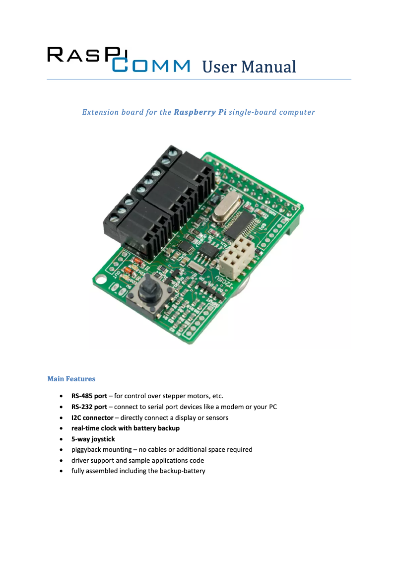 Page n°1 - Manuel utilisateur Raspberry Pi 7722974
