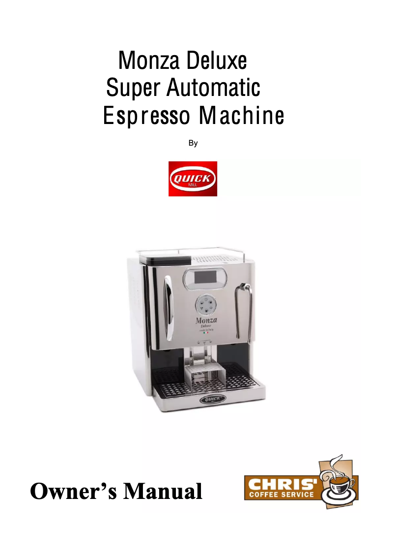 Image de la première page du manuel de l'appareil Monza Deluxe