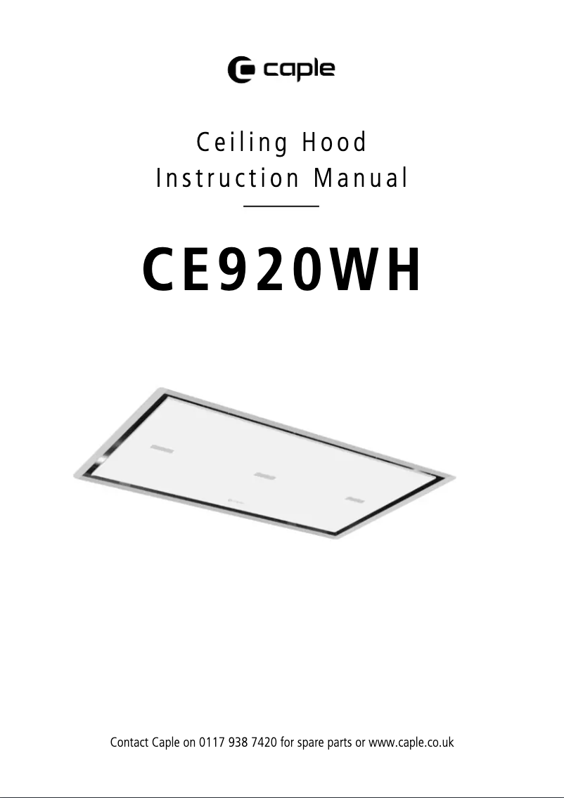 Página 1 del manual Manual de usuario Caple CE920WH