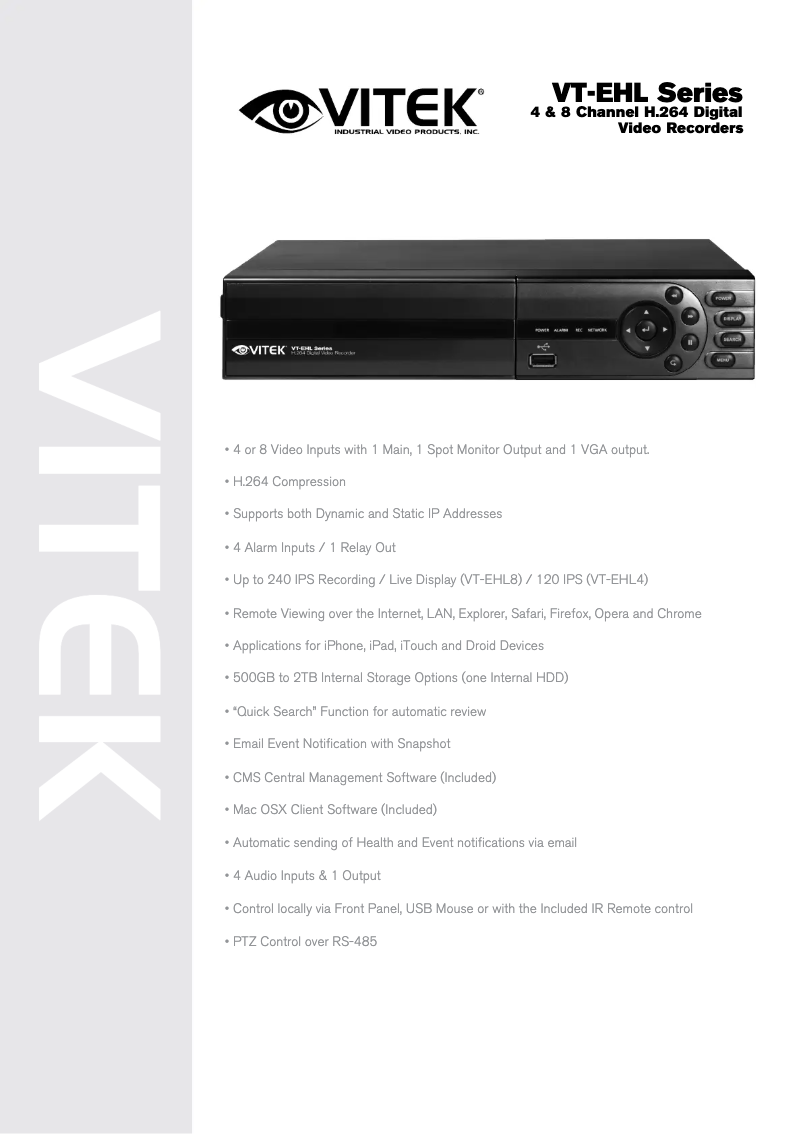 Page 1 de la notice Manuel utilisateur Vitek VT-EHL8