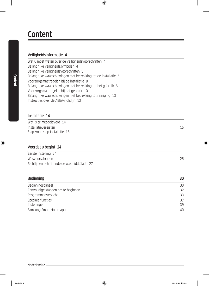 Page n°1 - Manuel utilisateur Samsung WW91K6404SW