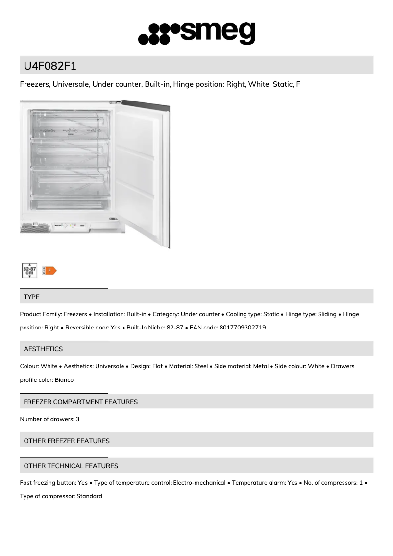 Page n°1 - Brochure Smeg U4F082F1