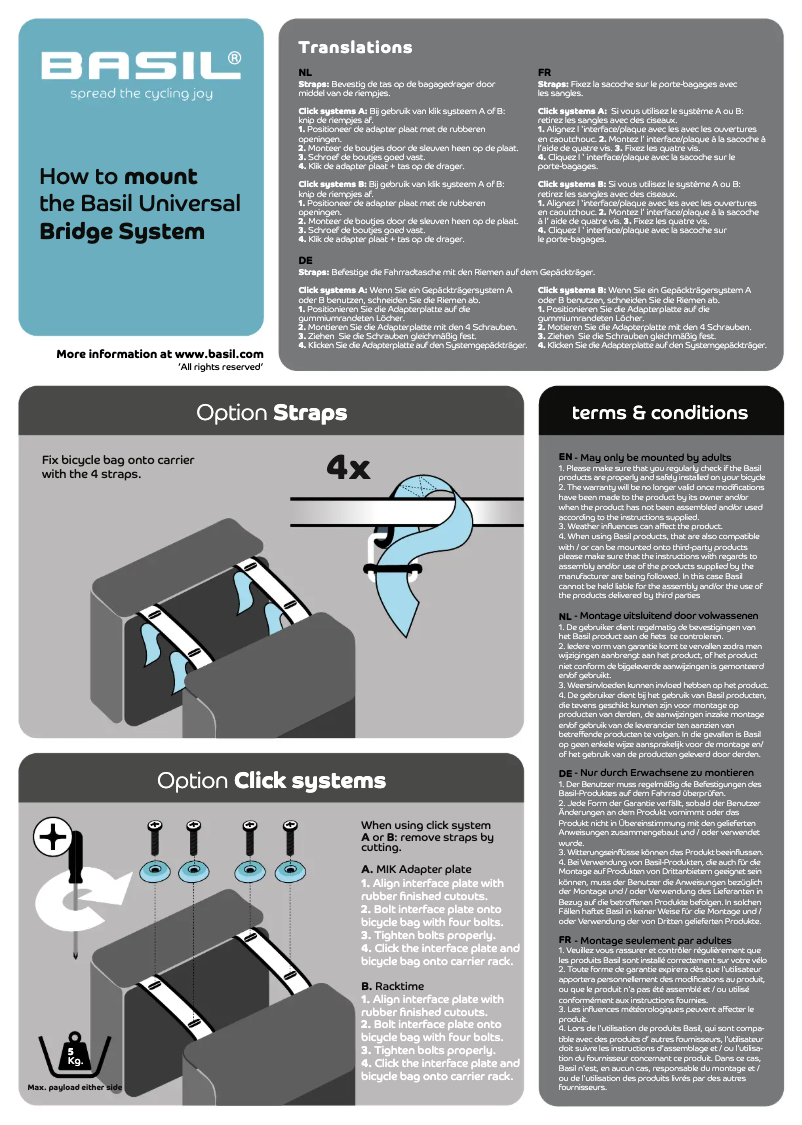 Page 1 de la notice Manuel utilisateur Basil Wanderlust