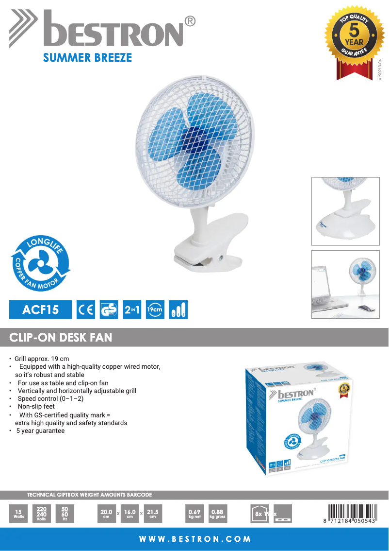 Image de la première page du manuel de l'appareil ACF15