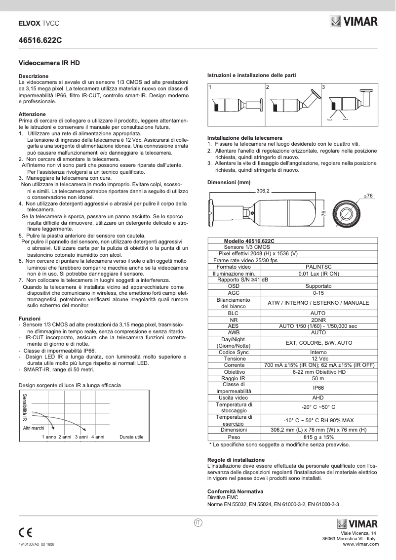 Image de la première page du manuel de l'appareil ELVOX 46516.622C