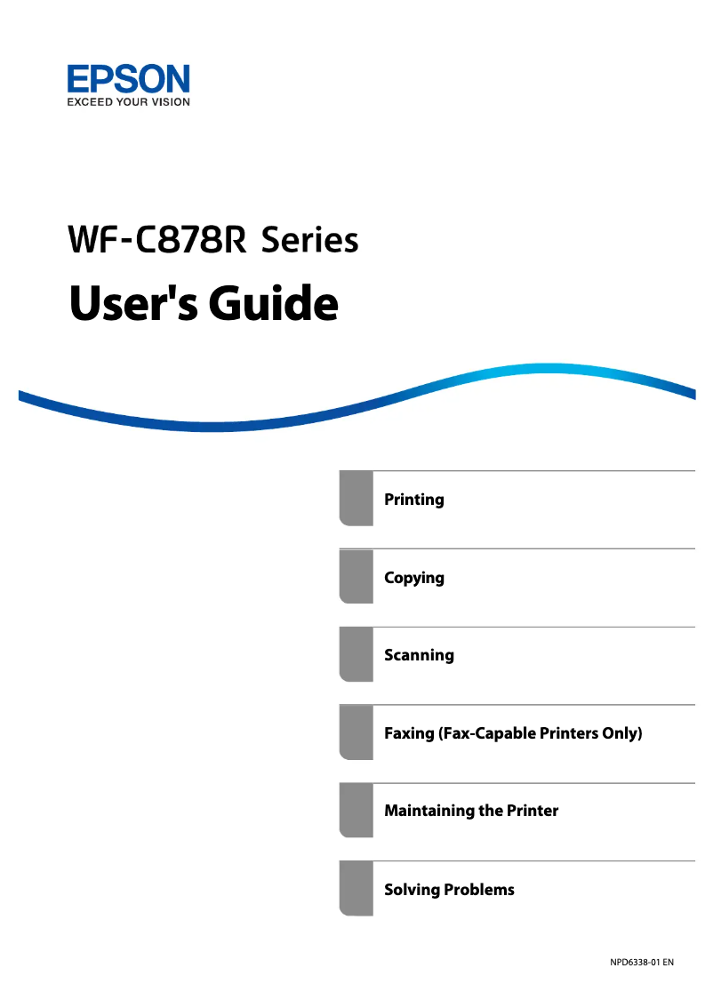 Page 1 de la notice Manuel utilisateur Epson WorkForce Pro WF-C878RD3TWFC