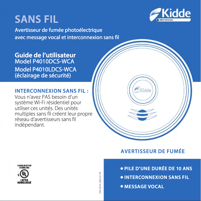 Page n°1 - Manuel utilisateur Kidde P4010LDCS-WCA