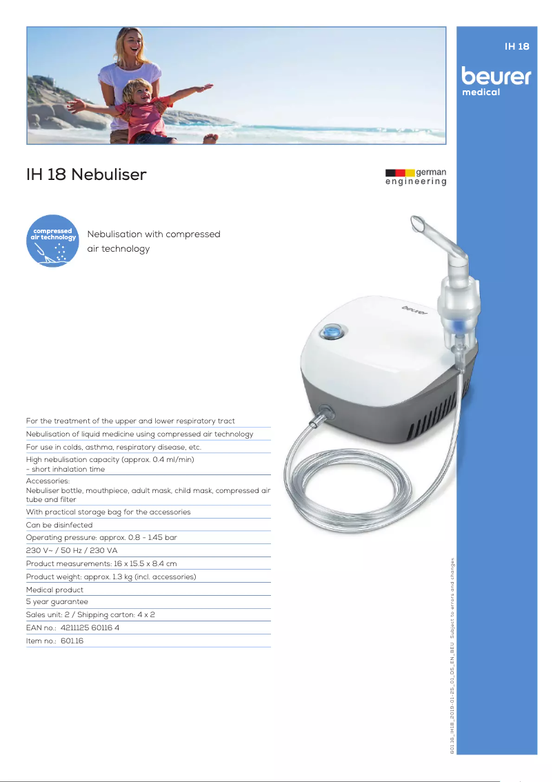 Page n°1 - Fiche technique Beurer IH 18