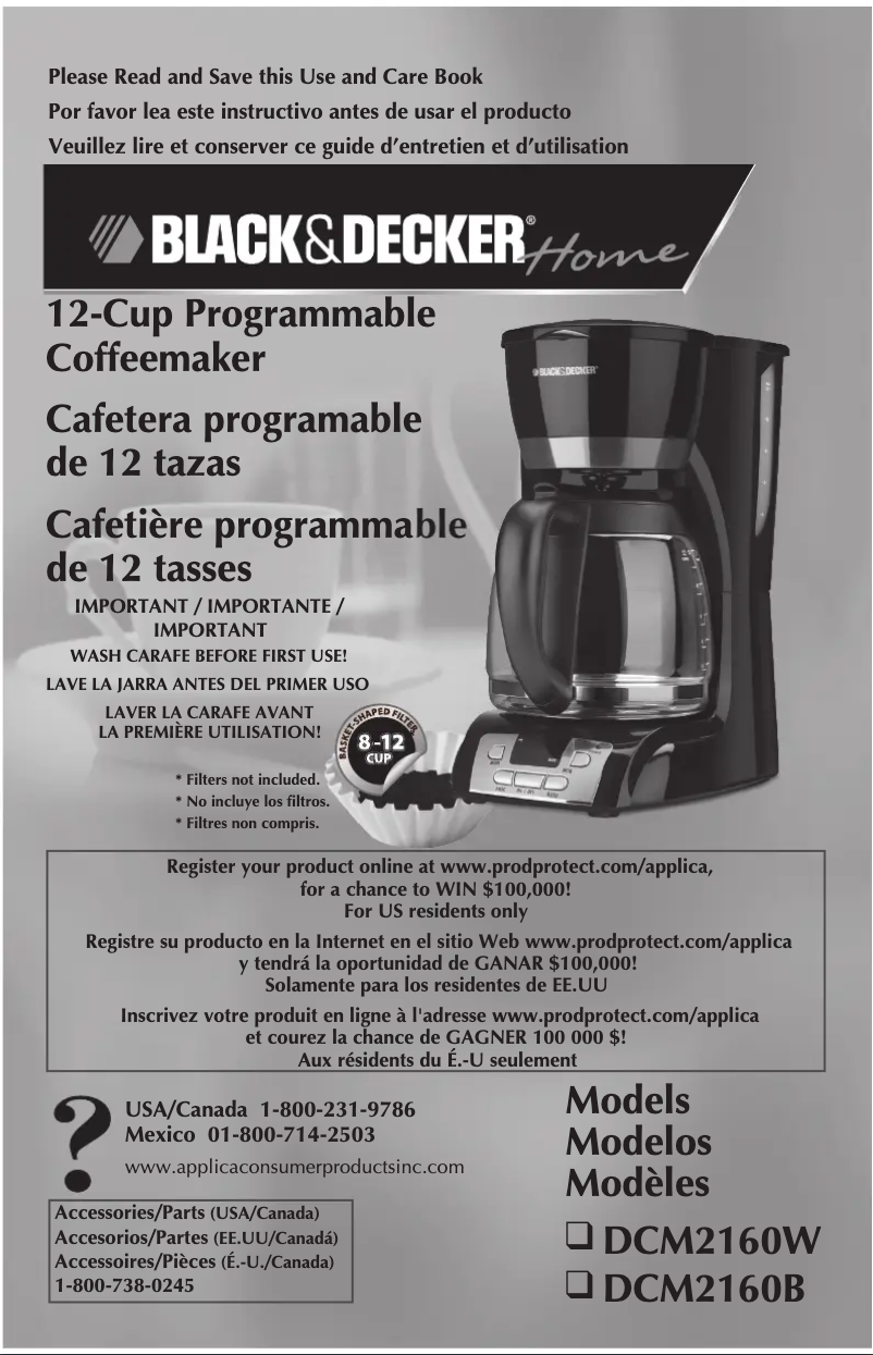 Page 1 de la notice Manuel utilisateur Black & Decker DCM2160