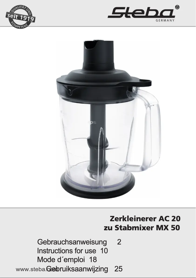 Image de la première page du manuel de l'appareil AC 20