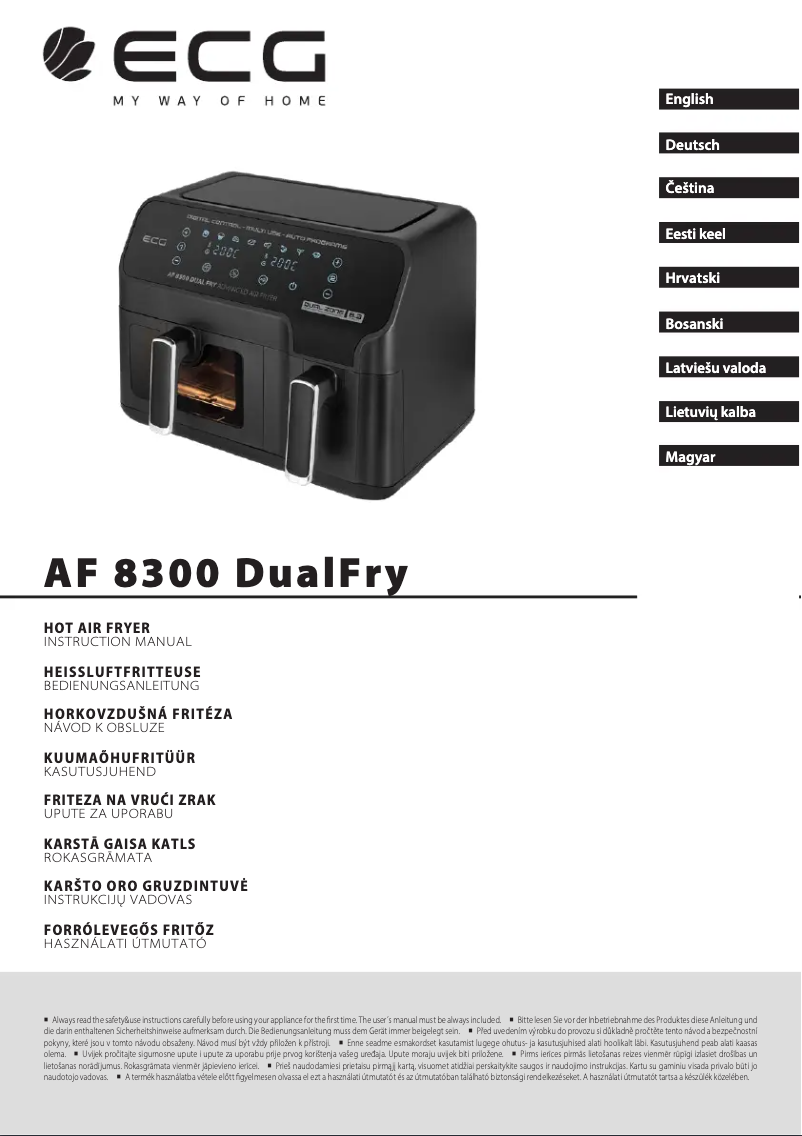 Page n°1 - Manuel utilisateur ECG AF 8300 Dual Fry