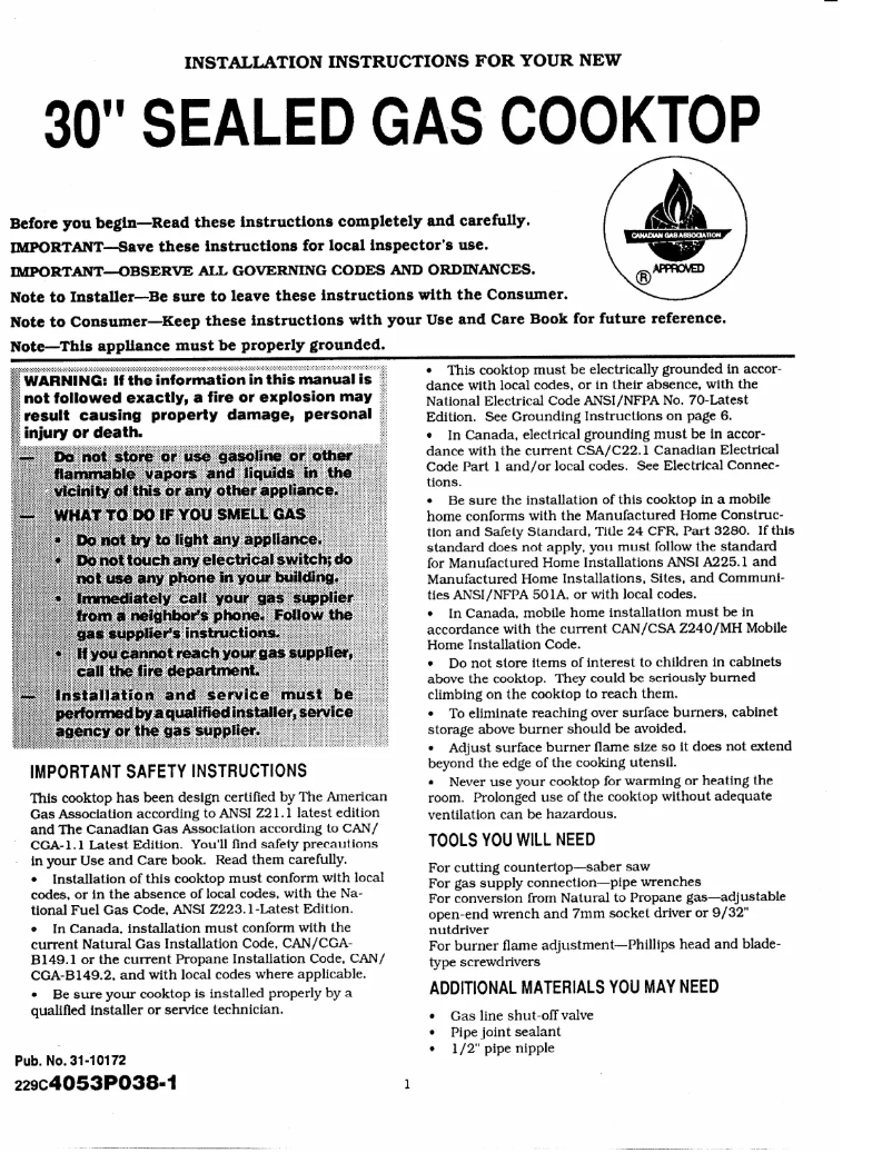 Image de la première page du manuel de l'appareil JGP336BEVBB