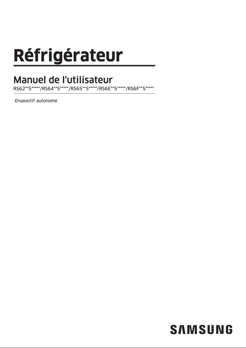 Page 1 de la notice Manuel utilisateur Samsung RS64DG53R3S9