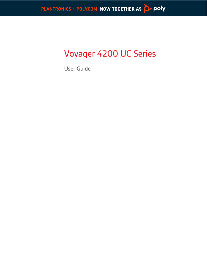 Page 1 de la notice Manuel utilisateur Plantronics Voyager 4210 UC